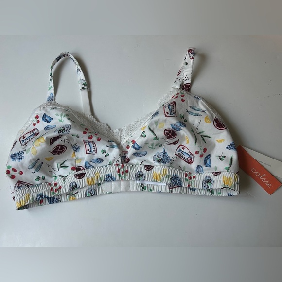 Colsie NWT Women's Woven Bralette Fruit Print Size Large - Picture 2 of 6